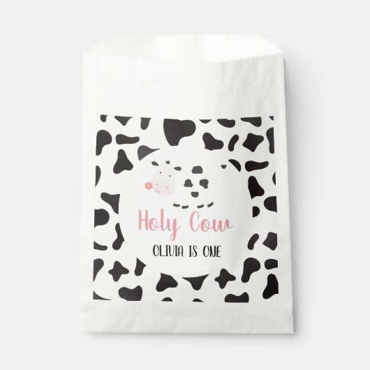 Sachets En Papier Saint vache rose pâle vache Imprimer Anniversaire (Devant)