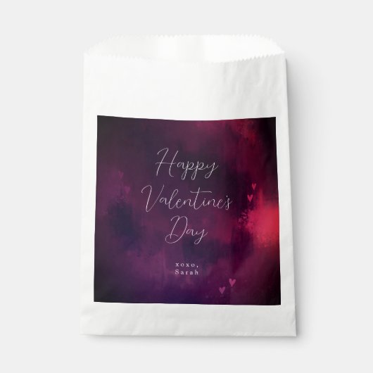 Sachets En Papier Saint Valentin cœurs aquarelle jolis (Devant)