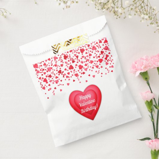 Sachets En Papier Saint-Valentin Coeurs de Confetti Rouge (Scellé)