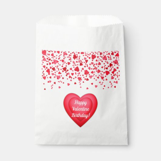 Sachets En Papier Saint-Valentin Coeurs de Confetti Rouge (Devant)