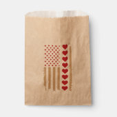 Sachets En Papier Saint Valentin Coeurs du drapeau américain (Devant)