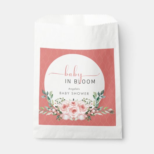 Sachets En Papier Salle de bain Bébé Rose Rose en fleurs (Devant)