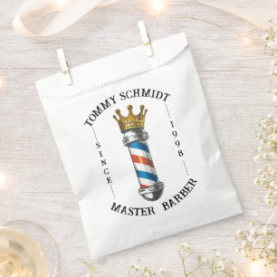 Sachets En Papier Salon de coiffure Barber Hair Shop King Crown Barb