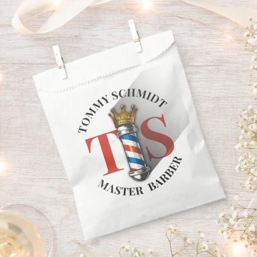 Sachets En Papier Salon de coiffure Barber King Crown Barber Pole Sa (Coupé)