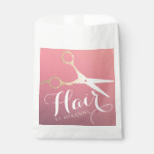 Sachets En Papier Salon de maquillage moderne ciseaux d'or rose (Devant)