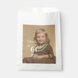 Sachets En Papier Salutations à 60 ans ! Photo d'anniversaire