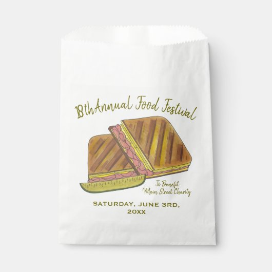 Sachets En Papier Sandwich Cubain Ham Porc Fromage Suisse Festival a (Devant)