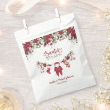 Santa Baby Poinsettia Corde à Linge Baby Shower
