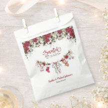Santa Baby Poinsettia Corde à Linge Baby Shower