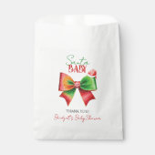 Sachets En Papier Santa Baby shower bow and Santa hat Christmas (Devant)