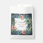 Sachets En Papier Saumon floral Whimsical Mariage bleu vert (Devant)