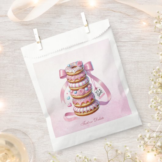 Sachets En Papier Saupoudrer les beignets rose ruban Favoriser les s (Coupé)