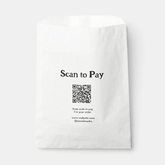 Sachets En Papier Scanner pour payer la commande QR code ajouter un (Devant)