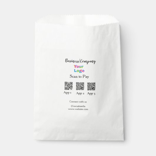 Sachets En Papier Scanner pour payer le logo de l'entreprise code Q (Devant)