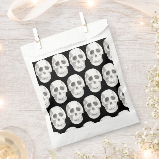 Sachets En Papier Scary Scull Black & White Pattern (Coupé)