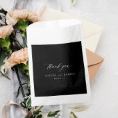 Sachets En Papier Script de calligraphie chic merci mariage noir