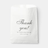 Sachets En Papier Script de Merci blanc gris simple (Devant)