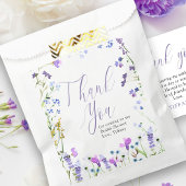 Sachets En Papier Script de Merci Fleur sauvage violet