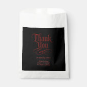 Sachets En Papier Script de métal rouge gothique sur noir (Devant)