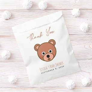 Sachets En Papier Script de remerciement de l'ours mignon pour la ba
