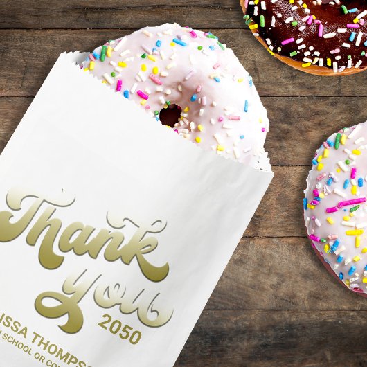 Sachets En Papier Script de typographie or simple Merci