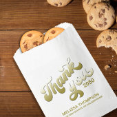 Sachets En Papier Script de typographie or simple Merci