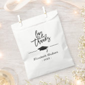 Sachets En Papier Script Love & Thanks Graduation Casquette Favorise (Coupé)
