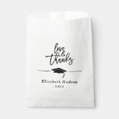 Sachets En Papier Script Love & Thanks Graduation Casquette Favorise (Devant)