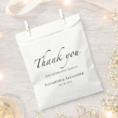 Sachets En Papier Script Merci | Mariage noir et blanc (Coupé)
