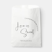 Sachets En Papier Script moderne Fête des mariées L'amour est doux (Devant)