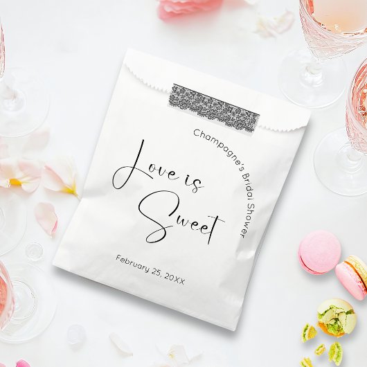 Sachets En Papier Script moderne Fête des mariées L'amour est doux