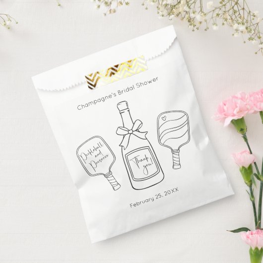 Sachets En Papier Script moderne Pickleball & Prosecco Fête des mari (Scellé)