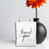 Sachets En Papier Script noir minimaliste Merci personnalisé
