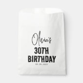 Sachets En Papier Script noir moderne 30e anniversaire chic & minima (Devant)