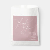 Sachets En Papier Script Whimsical | Merci Rose Dusty Favoriser Sac (Devant)