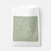 Sachets En Papier Script Whimsical | Sage Green Merci Favoriser le s (Devant)