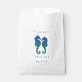 Sachets En Papier Seahorses Blue Green Beach Mariage Favoriser (Devant)