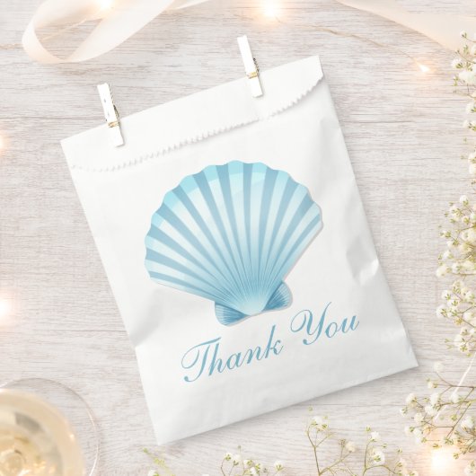 Sachets En Papier Seashell Beach Bleu Mariage nautique Merci (Coupé)