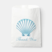 Sachets En Papier Seashell Beach Bleu Mariage nautique Merci (Devant)