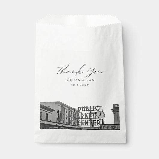 Sachets En Papier Seattle Wedding Favor Pikes Place Photo Merci (Devant)