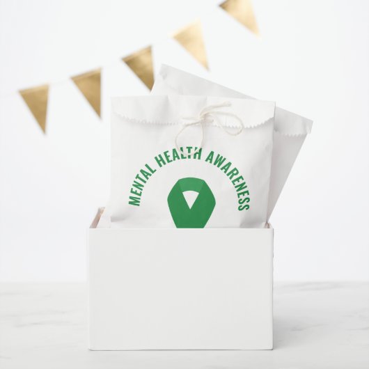 Sachets En Papier Sensibilisation à la santé mentale Ribbon vert (Fête)