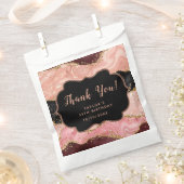 Sachets En Papier Séquins noir et rose Agate Anniversaire Merci (Coupé)