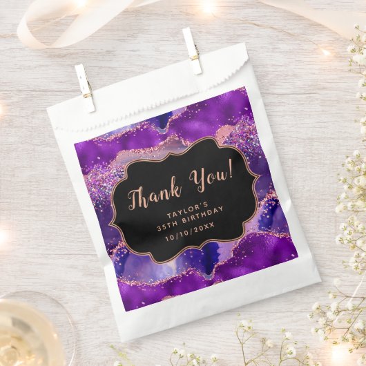Sachets En Papier Séquins rose pourpre foncé Agate Anniversaire Merc (Coupé)