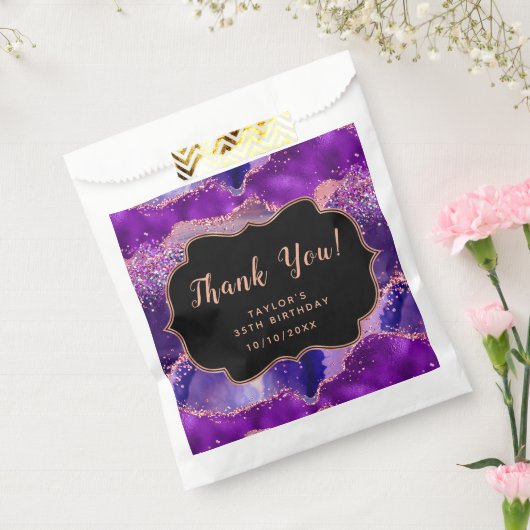 Sachets En Papier Séquins rose pourpre foncé Agate Anniversaire Merc (Scellé)