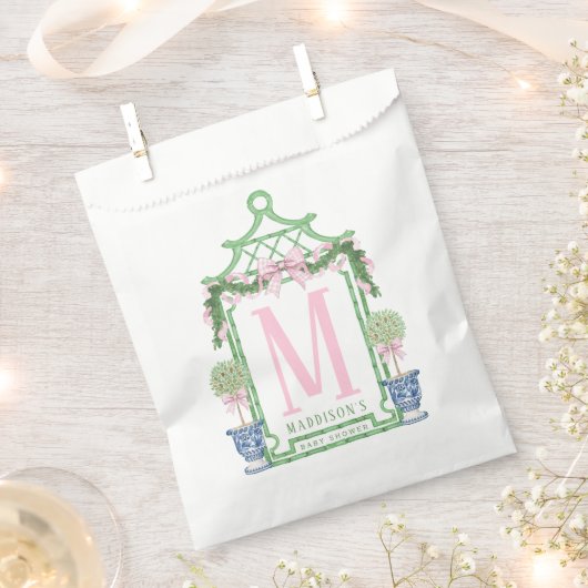 Sachets En Papier Serre preppée avec En vichy rose | Baby shower (Coupé)