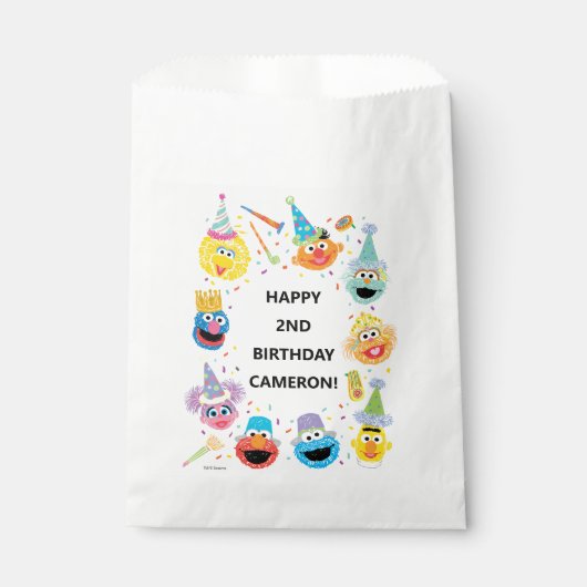 Sachets En Papier Sesame Street Pals Confetti Anniversaire (Devant)