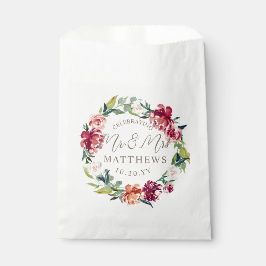Sachets En Papier Shower vert floral Wedding (Devant)