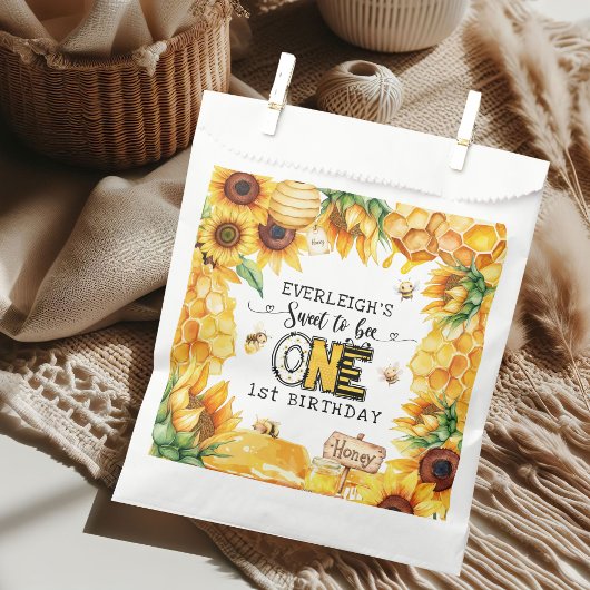 Sachets En Papier Si doux à être un 1er anniversaire fleuri