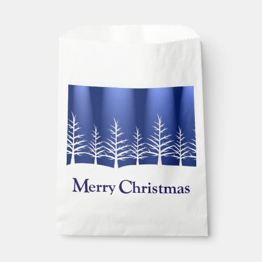 Sachets En Papier Silhouettes d'arbre blanc Noël élégant (Devant)