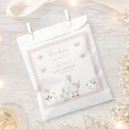 Sachets En Papier Silly Goose Whimsical Bow rose Baby Girl Douche (Coupé)